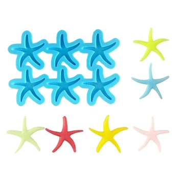 6 dobumā Starfish Auskari Sveķu Pelējuma Rotaslietas Pelējuma Epoksīda Sveķu Diy Amatniecības Auskari Kulons Tagus Keychain, Rotaslietu izgatavošana