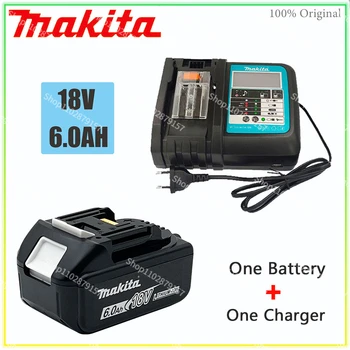 6000mAh Makita 100% Oriģināls Litija jonu 18V Akumulators 18v, urbto Rezerves Baterijas BL1860 BL1830 BL1850 BL1860B