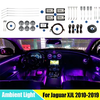 64 Krāsa Apkārtējā Gaisma, Apdares Lentes, lai Jaguar XJL 10-19 Interjera Apdares lentes dashbaord Atmosfēru Lukturi ar LED Apgaismojumu