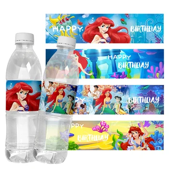 6Pcs Disney Cartoon Mazā Nāriņa Dzimšanas dienu Pielāgoto Ūdens Pudeles Etiķetes Personalizētu Ūdens Pudeli, Uzlīmes Jubileju Dekori