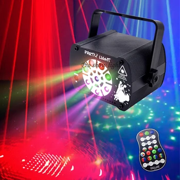 8 Caurumu Lāzera Mini Diskotēka DJ Gaismas LED UV Skaņas Skatuves Apgaismojuma Efektu KTV Kāzu Ziemassvētki Brīvdienu Puse Lampa USB Skaņas Aktivēta