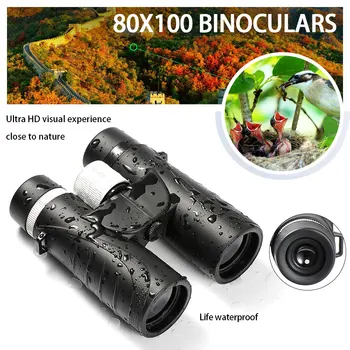80x100 Tālummaiņas Mini Kabrioleta Kabatas BinocularsTelescope Portatīvo Ūdensizturīgs Binokļi, Āra putnu Vērošana Ceļojumu Medību Pārgājieni