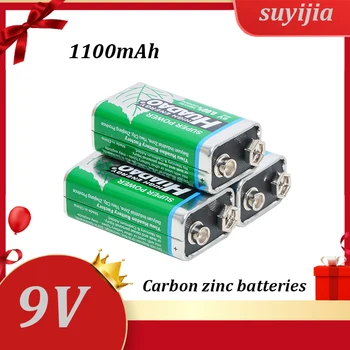 9V Battery1100mAh 6F22Carbon Akumulators Piemērots Mikrofons Multimetrs Dūmu Signalizācijas Walkie Talkie Elektrisko Ģitāru Metāla Detektors