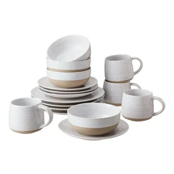 - Abott Balta, Apaļa Keramikas 16-Gabals Dinnerware Komplekts