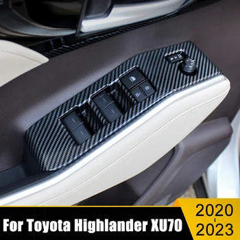 ABS Auto Durvis, roku Balsts, Panelis, Logu Maiņa Lifta Pogas Vāks Melns, Uzlīmes Toyota Highlander XU70 2020 2021 2022 2023 Hibrīdu