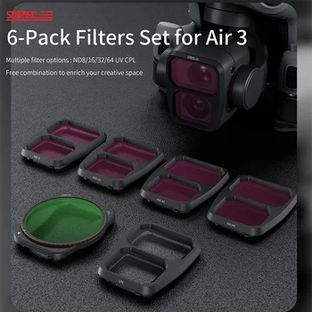 Alumīnija Sakausējuma Filtru Komplekts DJI 3 GAISA Kameras Optiskais Stikla Lēcu Mcuv Cpl, ND8 ND16 ND32 ND Filtri Accessoires