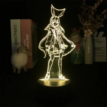 Arknights Amiya Spēle Touch Sensors 3D Nakts Gaisma Guļamistaba Dekors Cute Dzimšanas dienu Krāsains Dāvanu LED Lampas Manga Mazulis Jauki Klāt