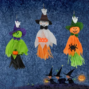 Auduma, Papīra Halloween Piekārtiem Rotājumi Ķirbju Šarmu Spoku Karājas Kulons Plīvo Dizainu Halloween Rotājumi