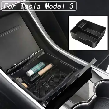 Auto, Centrālais roku Balsts, Rūtiņu Tesla Model 3 2017 2018 2019 2020 Storage Box Non-Slip Uzpilde Talkas Cimdiem Auto Accessori E2E5