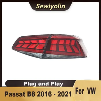 Auto Piederumi LED Piekabes Gaismas VW Passat B8 2016. - 2021. Gadam Modificētu Uzlabot Aizmugures Taillight Miglas Ūdensizturīgs IP67 Plug And Play