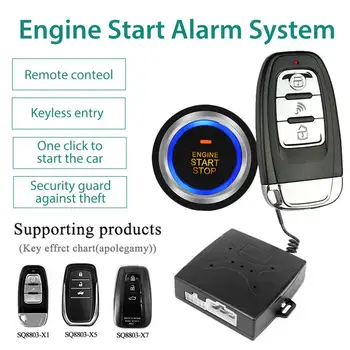 Auto Remote Starter Set 12V Auto Keyless Ieceļošanas Motora iedarbināšanas SUV Keyless Signalizācijas Sistēma Remote Start Stop Pogu Auto Accessries