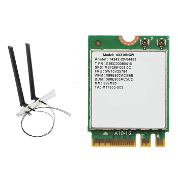 AX210NGW Wifi Karti Ar Antenu WIFI 6E Bluetooth 5.2 2.4 Ghz 5Ghz 3000Mbps M. 2 Adapteri Bezvadu 802.11 Ax Tīkla Karte
