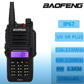 Baofeng BF-UV9Rplus Augstas Frekvences Ūdensizturīgs Augstas jauda 8W Jūras tālsatiksmes Komunikācijas Walkie Talkie