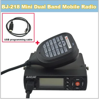 BAOJIE BJ-218 Dual Josla 136-174/400-470MHz Dual band Mini mobile Radio +USB Programmēšanas Kabelis