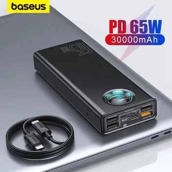 Baseus Power Bank 30000mAh Tipa C PD 3.0 Ātri Lādētājs iPhone Ātri Uzlādēt 3.0 Ārējais Akumulators Powerbank Par Xiaomi Samsung
