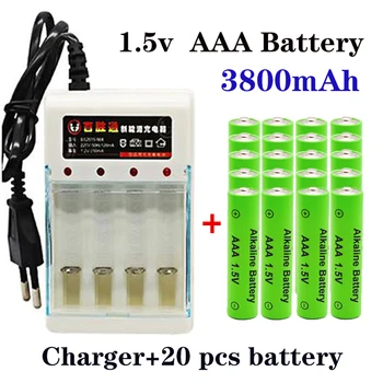 Batterie sārmu metālu 100% Oriģināls uzlādējams 1,5 V AAA 3800mAh pour télécommande jouet alarme de fumée avec chargeur