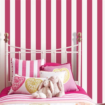 beibehang Vidusjūras stila zilā, rozā vertikālas svītras tapetes ins Ziemeļvalstu guļamistaba princese pulveris bērnu istabas tapetes