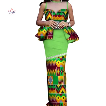 Bintarealwax Āfrikas Kleitas Sievietēm O-veida Kakla Piedurknēm Sen Maxi Kleita Dashiki Āfrikas Drukāt Puse Ankara Kleita WY3375