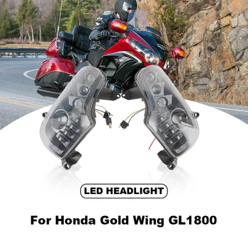 Black LED priekšējo Lukturu ar dienas gaitas lukturi un Dzintara Pagrieziena Signāla Gaismu Honda Gold Wing GL1800 Modeļi 2001-2017