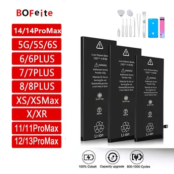 BoFeite 0 Cikla Nomaiņa Bateria Apple iPhone 5 6 5S 6S SE 7 8 Plus X XR XS Max 11 12 13 14Pro max Mobilā Tālruņa Akumulators