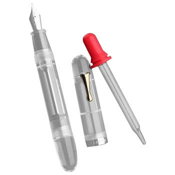 C4 Eyedropper Fountain Pen Vidējā Nib, Caurspīdīga Akrila Liela Izmēra Rakstot Pildspalvas Office Biznesa Ar Lodziņu