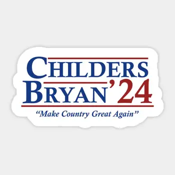 Childers Bryan 2024. Gadam Vēlēšanu Uzlīme Klēpjdatoru Dekoru Guļamistaba Auto Cute Cartoon Mākslas Modes Sabiedrības Koferis
