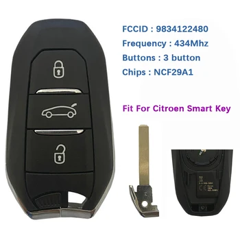 CN016043 Oriģināls, 3 Pogu, Smart Key Citroen Tālvadības Frekvenču 434 MHz NCF29A1M AES Čipu VA2 Asmens Daļa Nav 9834122480