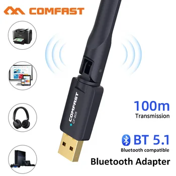 Comfast 100M USB Bluetooth 5.1 Dongle Adapteri PC Speaker-Bezvadu Peles Mūzikas Audio Uztvērēju, Raidītāju, Bluetooth 5.1