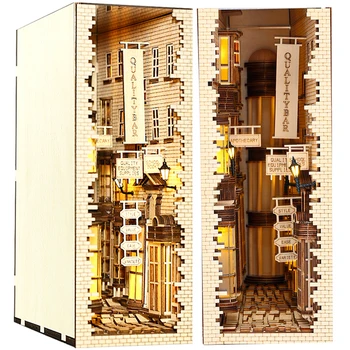 CUTEBEE DIY Grāmatu Nook Shelf Insert Komplekts Miniatūru Grāmatu Kaktiem Ar Touch Gaismas Mēbeles par Dzimšanas dienas Dāvanu
