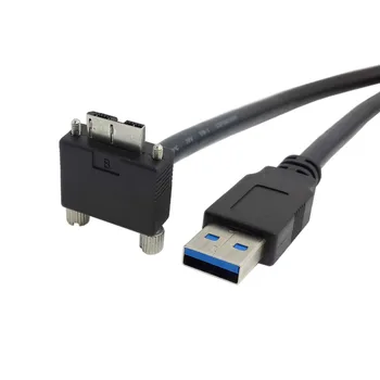 CY 90 Grādu labējās Micro USB Skrūvju Stiprinājums, lai USB 3.0 Tipa Datu kabeli 4ft 1.2 m