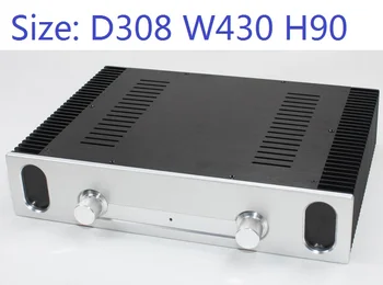D308 W430 H90 DIY Dual Control Būra Dekoderi APK Pastiprinātājs Mājokļu Alumīnija Šasijas Barošanas Audio Mūzikas Kaste Aizmugurē Klase
