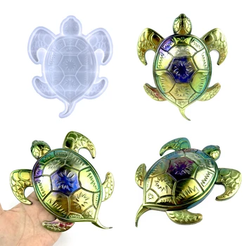 Daļēji stereoskopiskās Bruņurupucis Kulons Silikona Veidnē DIY trīsdimensiju Bruņurupucis Sienu Apdare Darbvirsmas Rotājumi Epoksīda Sveķu Veidnes