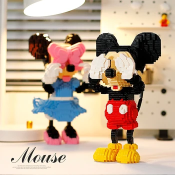Disney 1906Pcs+ Mickey Mouse Dimanta Celtniecības Bloki Classic Akls Minnie Mouse Mini Ķieģeļi Skaitļi Rotaļlietas, Dāvanu Mikro Bloki