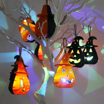 DIY Karājas Drausmīgs Gaismas Radošo LED Halovīni Ķirbju Spoku Laternu Lampas Halloween Dekorēšanas Mājas Šausmas, Aksesuārus, Rotaļlietas Bērniem