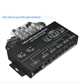 DMX Signāla Pastiprinātājs Repeater DMX Splitter 4 Izejas Porti AC 100-240V DMX Kontrolieris 512