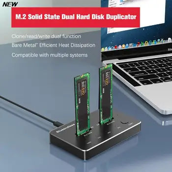 Dual Bay SSD Cietā Diska Ārējā Kaste SATA NGFF/NVME M. 2 Efektīvu Siltuma dokstacija&Datu Krātuves Klons Funkcija