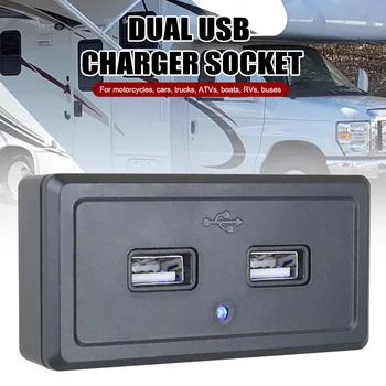 Dual USB Lādētāja Ligzda 5V/3.1 USB Porti Kontaktligzdas Ātrā Uzlāde LED Indikators 12V/24V Laivas RV Caravan ATV Kravas Automašīnas