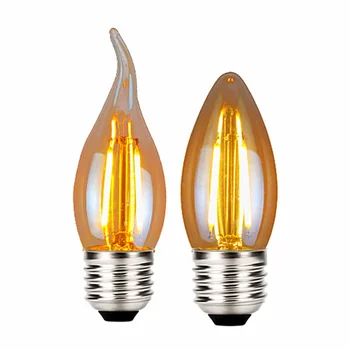 E27 E14 LED Spuldze Svece Bombilla Retro Edison stikla lampa 4W 6W 2W LED Kvēlspuldzes Gaismas 110V, 220V Silti balta Lustra Mājās Bārs