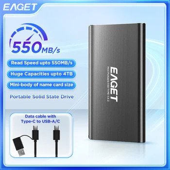 EAGET M1 Ārējo SSD disks 1TB USB 3.2 Gen 2 Portatīvie 512 gb Cietvielu Disks 4TB C Tipa Ārējo SSD Disku, lai Portatīvo DATORU