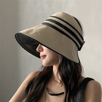 Eleganta Vasaras Saules Cepures Sievietēm Meitene Regulējams Platām Malām, UV Aizsardzība Pludmales Cepure Elpojošs Salokāms Panama Klp Zirgaste Vāciņi