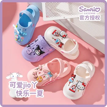 Gadījuma Kawaii Sanrio Hello Kitty Kuromi Cinnamoroll Manu Melodiju, Pludmales Čības Bērnu Sandales Āra Meiteņu Dārza Kurpes Dāvanu