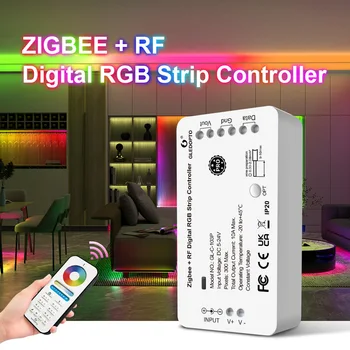 Gledopto Zigbee RF Digitālā RGB IC Slokšņu Kontrolieris Adresējama Elastīga Gaismas Vadības DC5-24V