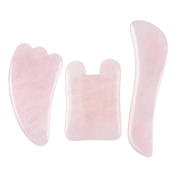 Gua Sha Instruments, kas Apkopo Masāža Sejas un Ķermeņa 100% Dabīgs rozā Kvarca Akmens Valdes Anti-Novecošanās Novājēšanu Akupunktūra Ārstēšana