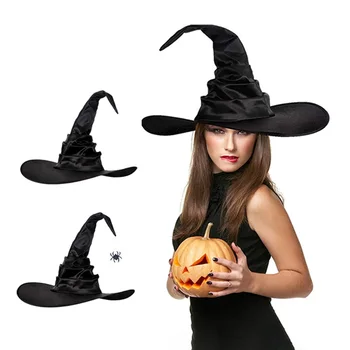 Halloween Black Krokas Ragana Wizard Hat Puse Tērpa Galvassegas Velns Klp Cosplay Aksesuārus Dekorēšana Aksesuāri Pieaugušajiem Sievietēm Vīriešiem