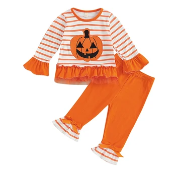 Halloween, Pateicības Baby Girl Tērpiem Ķirbju Turcija Savirmot T-Krekls Top Bikses Legging Krist Ziemas Apģērbu Komplekti