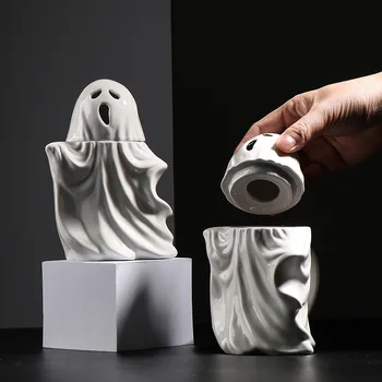 Halloween Radošo Balto Spoku Keramikas Krūzes Tases Kafijas, Piena Tējas Tases Smieklīgi Glāzes Krūzes Var Izmantot Kā Dekoratīvu Dāvanas.