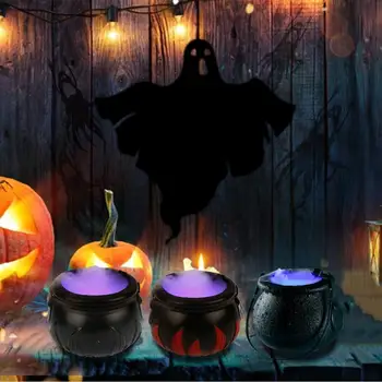 Halloween Raganu Katlā Dūmu Mašīna gaisa mitrinātāju, LED Krāsa Mainās Creepy Halloween Dekoru Apdare Puse DIY Izkārtojumu Palaidnība Rotaļlietas