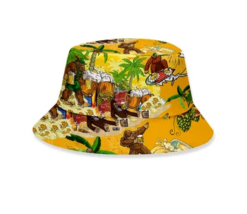 Hawaii Dizaina Spaiņa Cepuri 3D Drukas Smieklīgi Krāsošana Vasaras Brīvdienas Pludmalē Cepures Vīriešiem Un Sievietēm