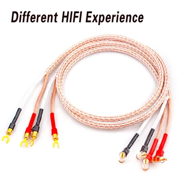 Hi-end 12TC Skaļruņa Kabelis OCC Vara Audiophile HIFI skaļruņu kabeli Banānu, lai lāpsta skaļruņa kabelis