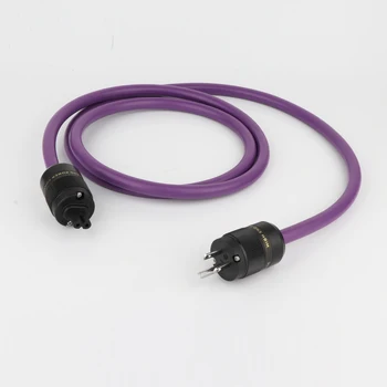 Hi-end Power-cable MUMS Strāvas Savienotājs Audio HIFI OFC Vads Ar Rodija Pārklājumu Melnā Plug Violeta Līnija